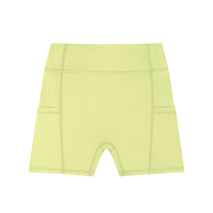 Women's High-Waisted Pocket Biker Shorts - LIGHT LOGO