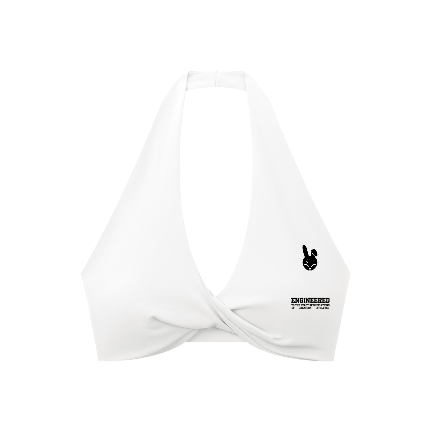 Women's Pleated Halter Sports Bra - DARK LOGO