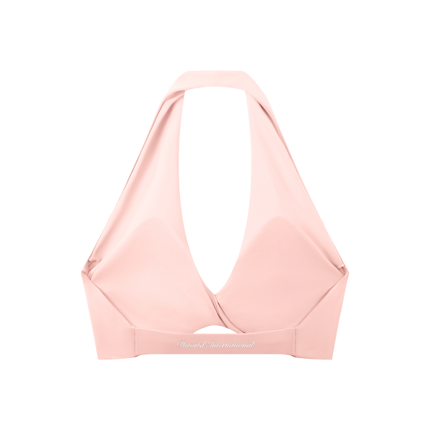Women's Pleated Halter Sports Bra - DARK LOGO