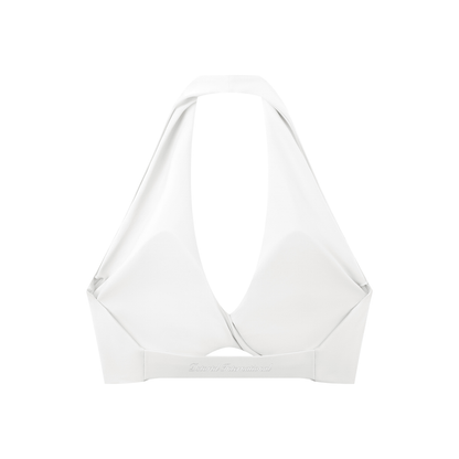 Women's Pleated Halter Sports Bra - DARK LOGO