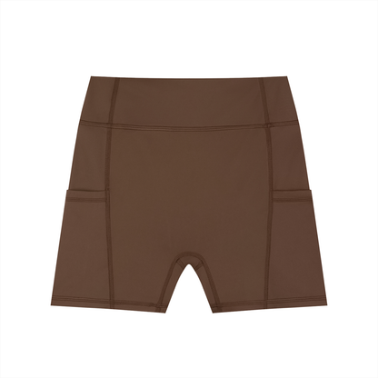 Women's High-Waisted Pocket Biker Shorts - LIGHT LOGO