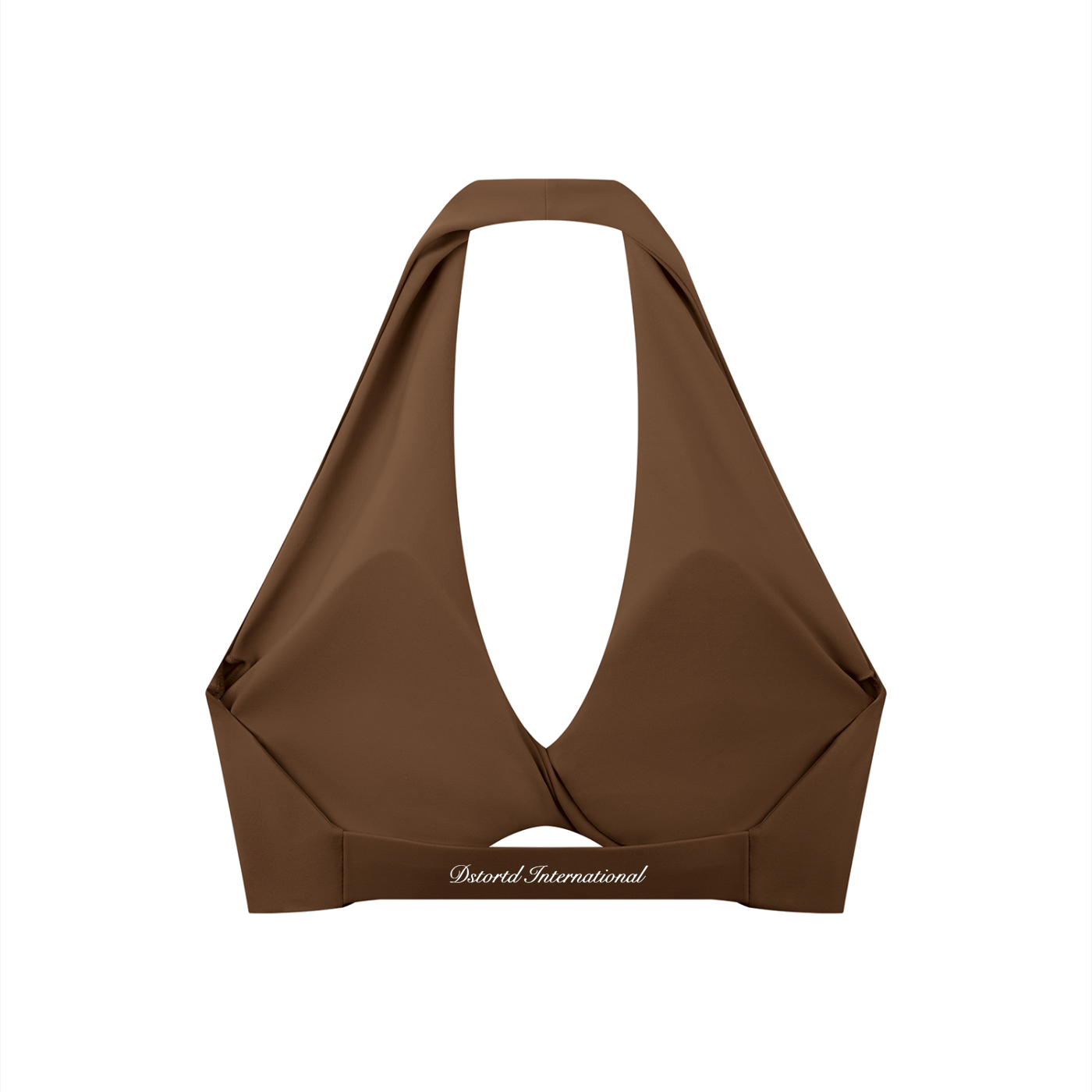 Women's Pleated Halter Sports Bra - LIGHT LOGO