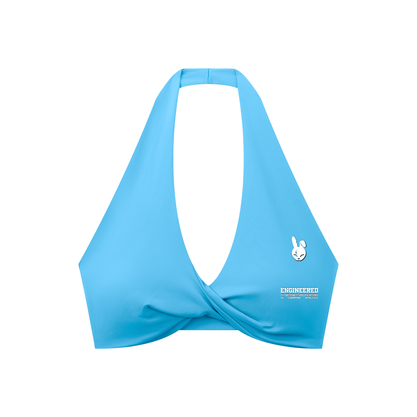 Women's Pleated Halter Sports Bra - LIGHT LOGO