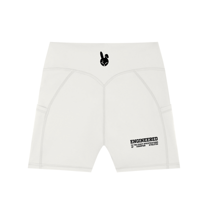 Women's High-Waisted Pocket Biker Shorts - DARK LOGO