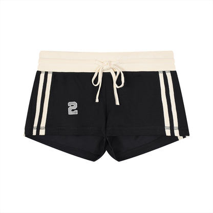 Women's Contrast Stripe Track Shorts - DARK