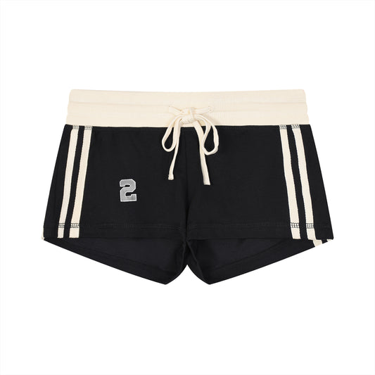 Women's Contrast Stripe Track Shorts - DARK