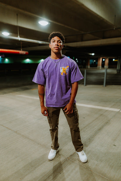 V1 BR || “SpaceDusk” Acid-Washed Vintage Style Tee (DTG) || 250g | Oversized | Unisex  || Sold Out