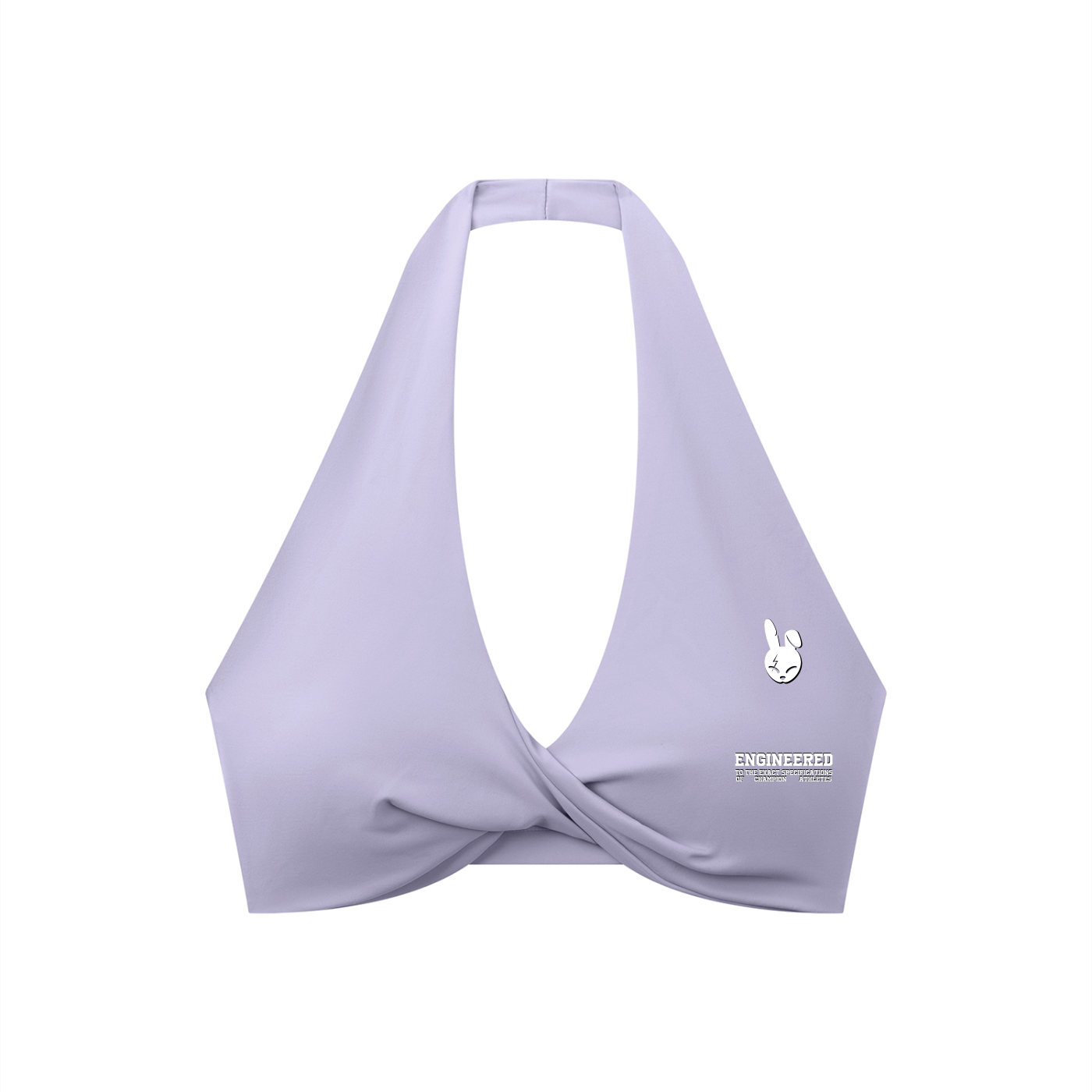 Women's Pleated Halter Sports Bra - LIGHT LOGO