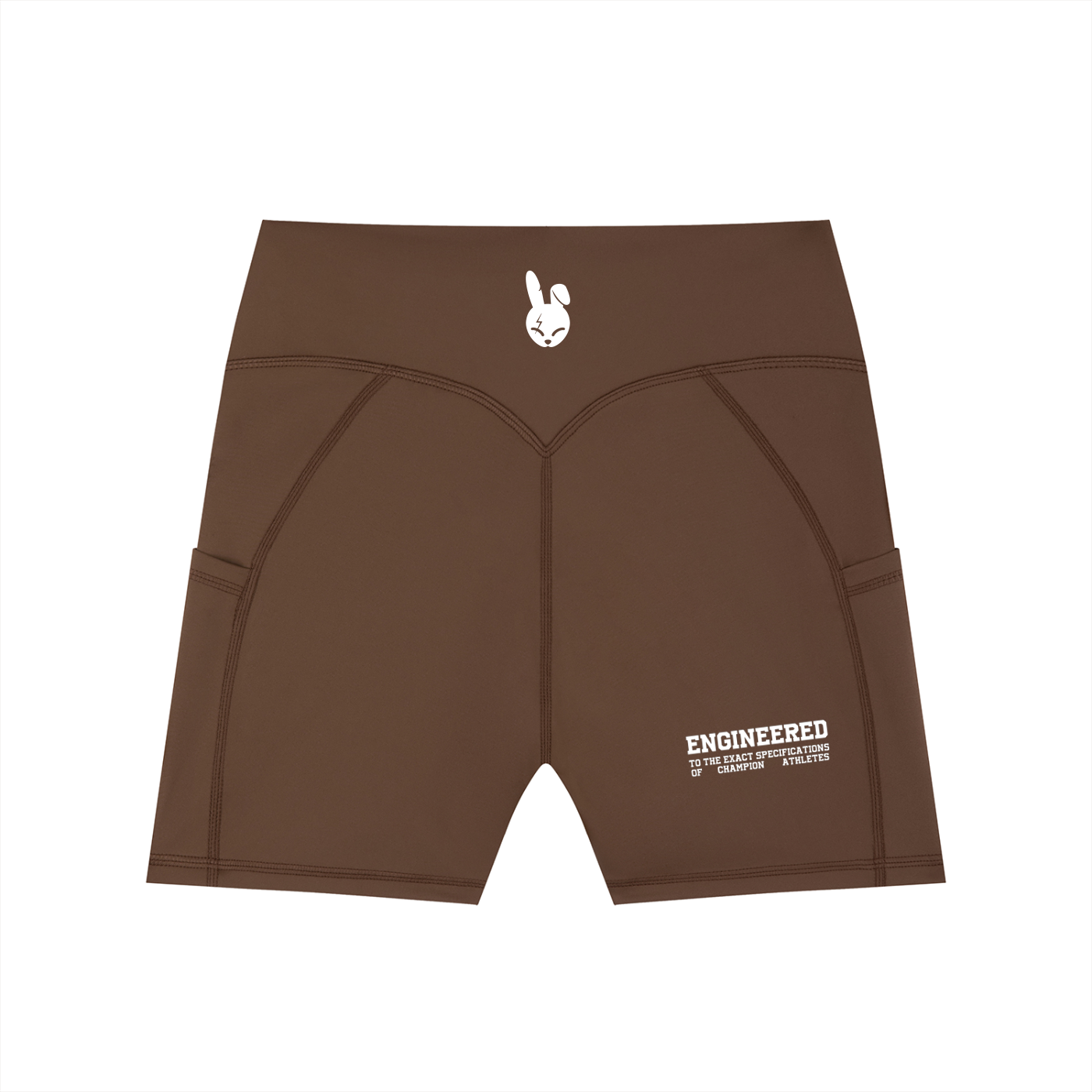 Women's High-Waisted Pocket Biker Shorts - LIGHT LOGO