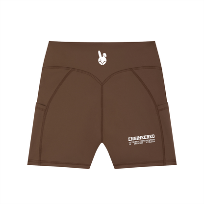 Women's High-Waisted Pocket Biker Shorts - LIGHT LOGO