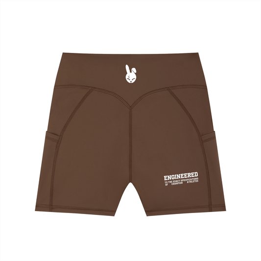 Women's High-Waisted Pocket Biker Shorts - LIGHT LOGO