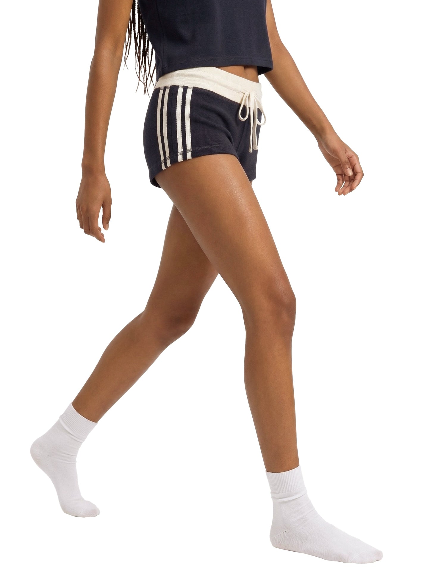 Women's Contrast Stripe Track Shorts - LIGHT