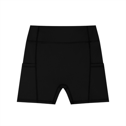 Women's High-Waisted Pocket Biker Shorts - LIGHT LOGO