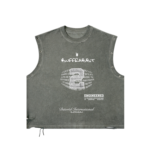 LOU FERRIGNOS V1 - Distressed Grommet Eyelet Tank Top