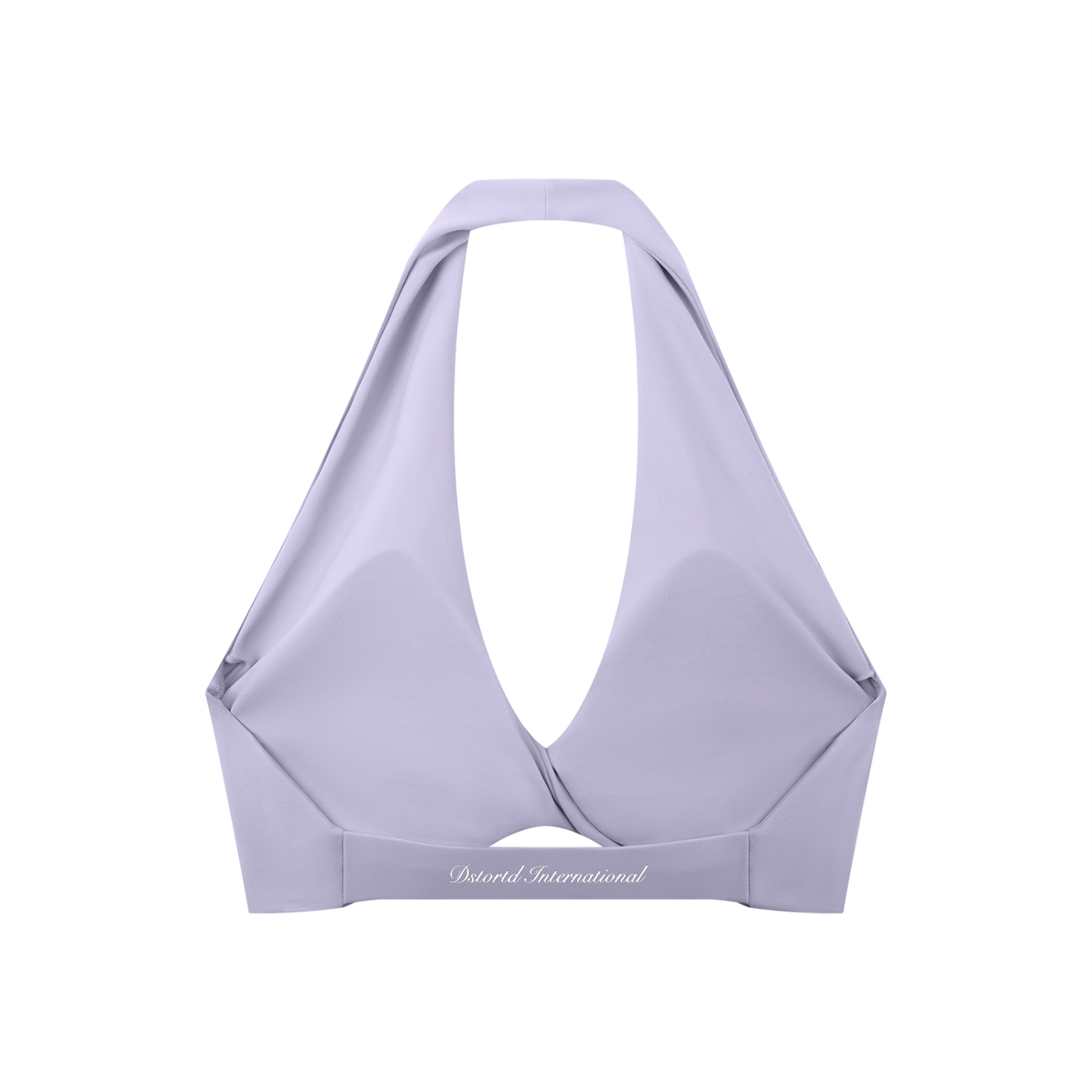 Women's Pleated Halter Sports Bra - LIGHT LOGO
