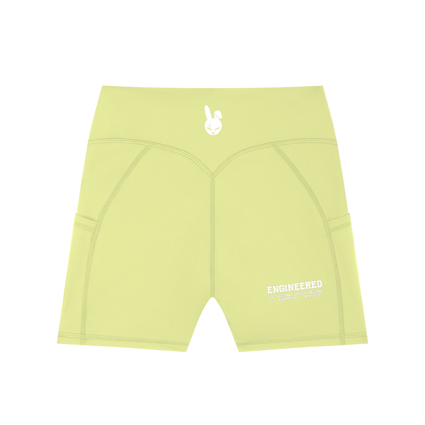 Women's High-Waisted Pocket Biker Shorts - LIGHT LOGO