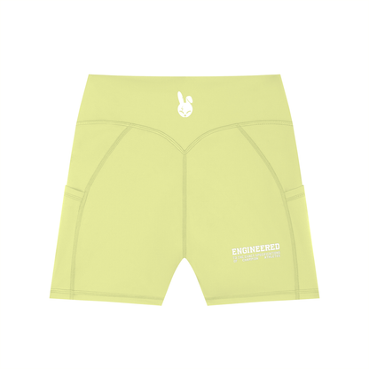Women's High-Waisted Pocket Biker Shorts - LIGHT LOGO
