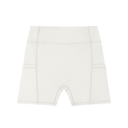 Women's High-Waisted Pocket Biker Shorts - DARK LOGO