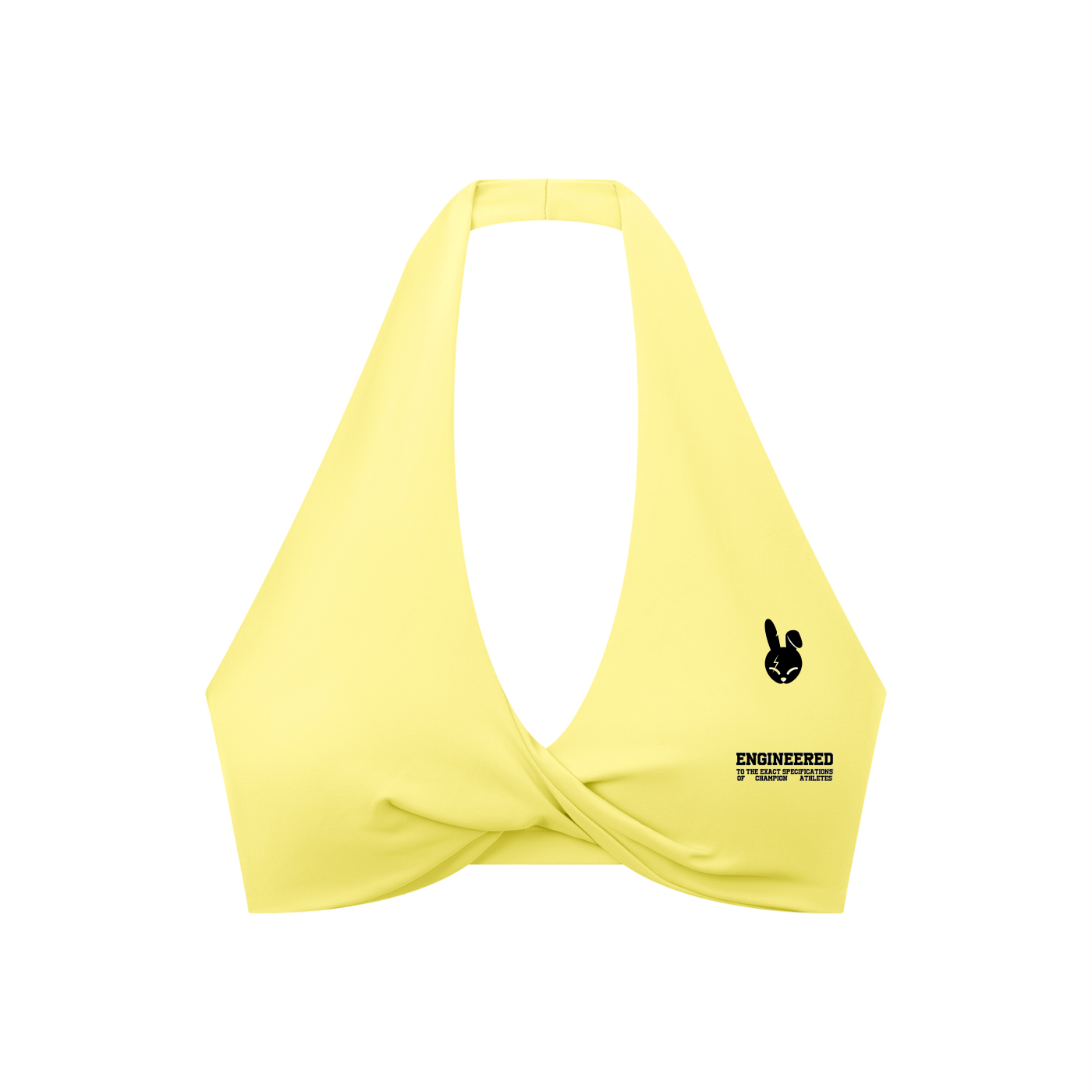 Women's Pleated Halter Sports Bra - DARK LOGO