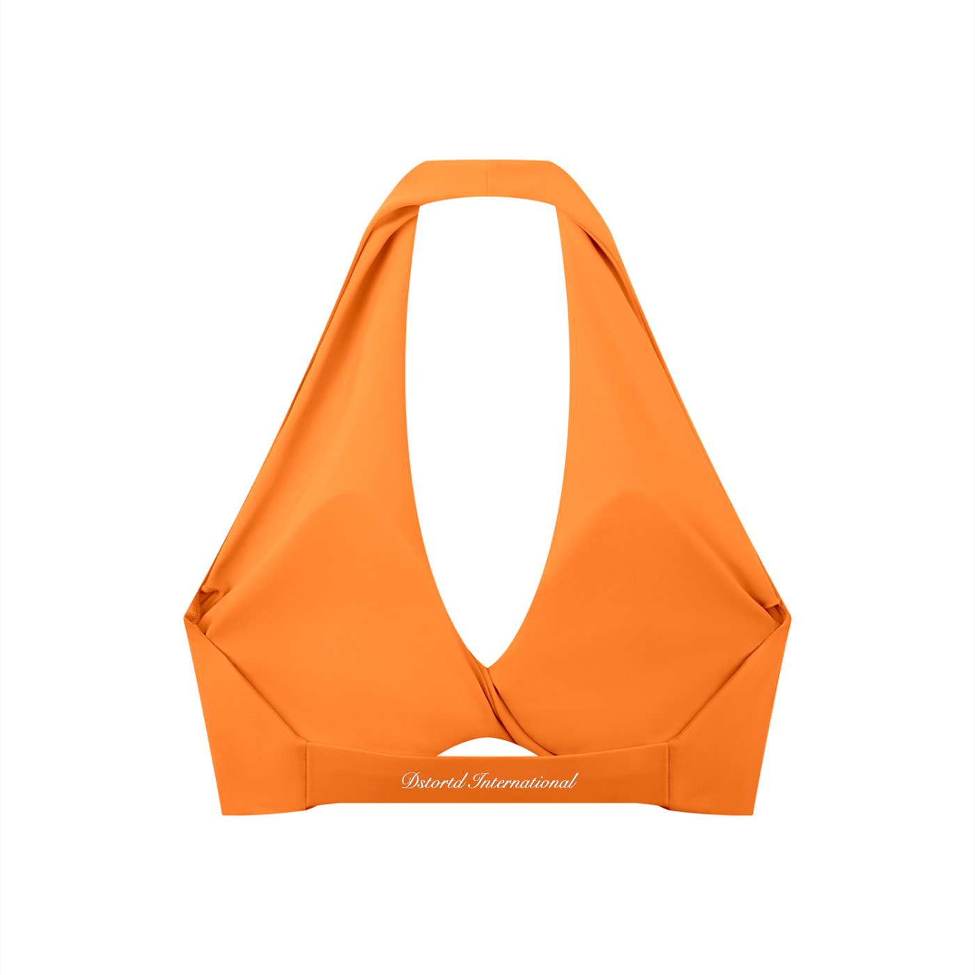 Women's Pleated Halter Sports Bra - DARK LOGO