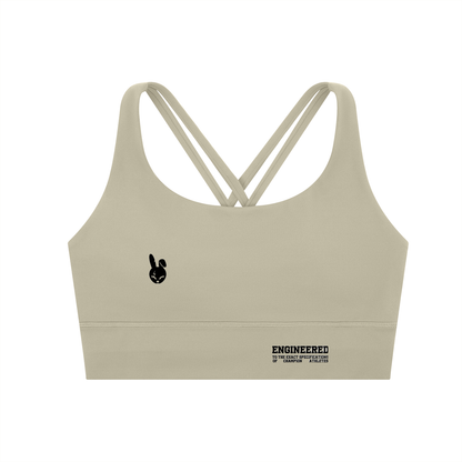 Strappy Criss-Cross Sports Bra - DARK LOGO
