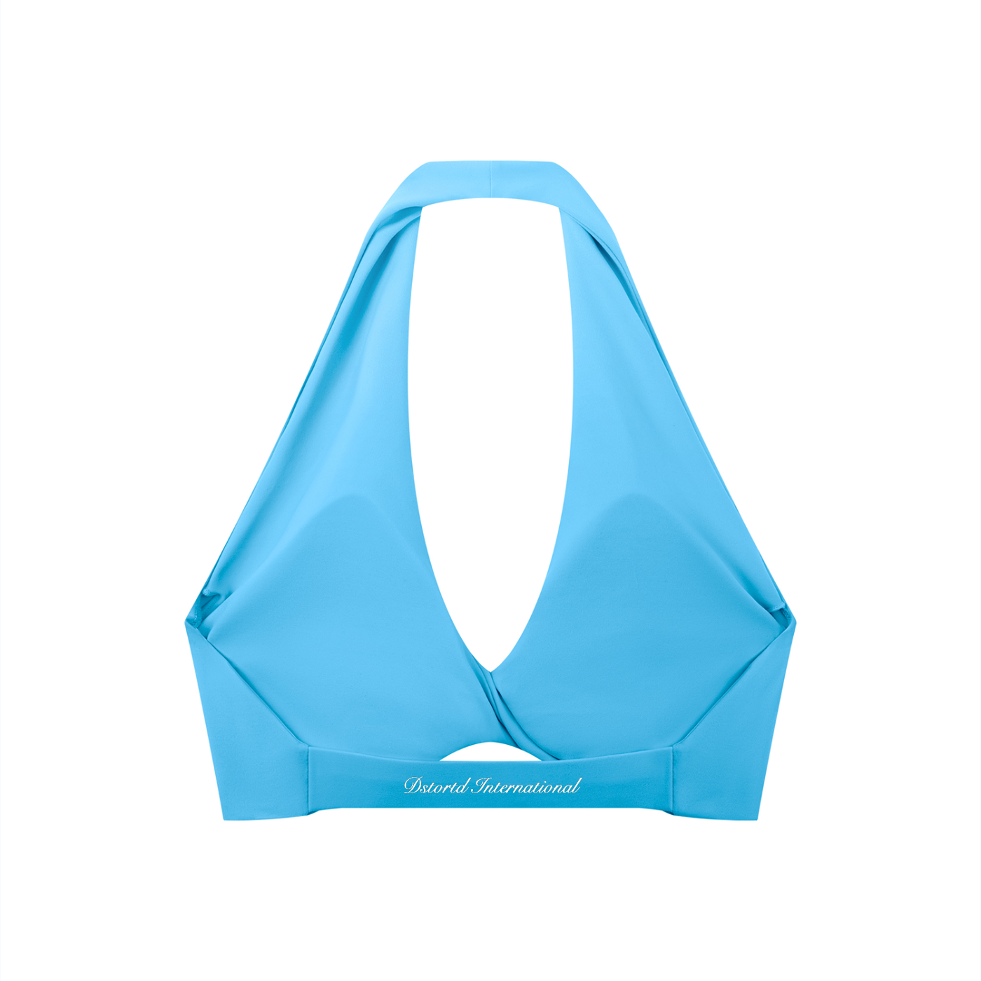 Women's Pleated Halter Sports Bra - LIGHT LOGO