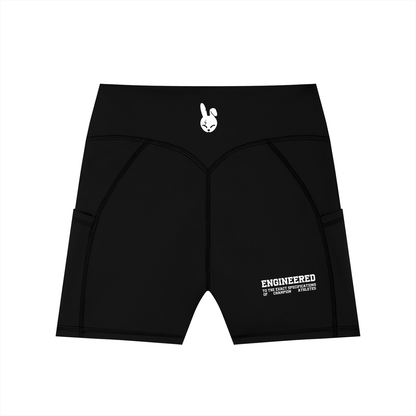 Women's High-Waisted Pocket Biker Shorts - LIGHT LOGO
