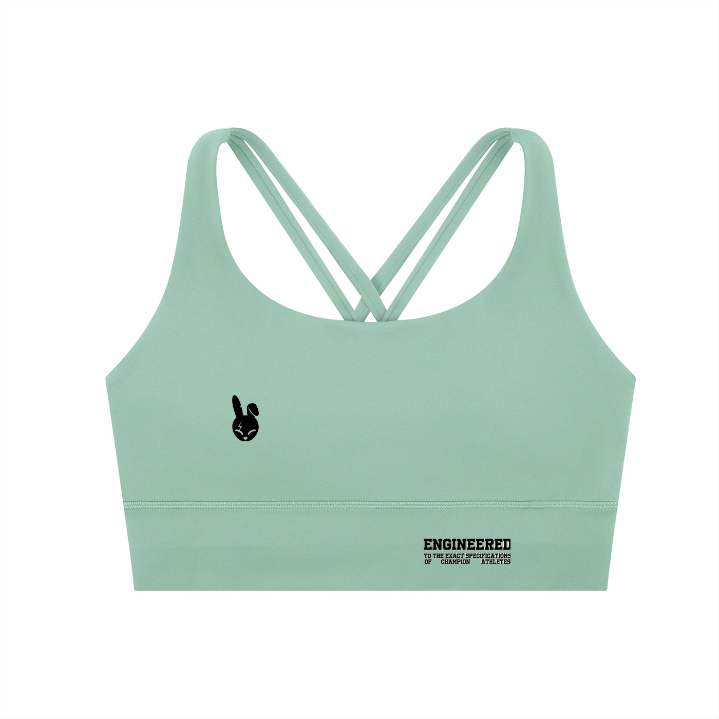 Strappy Criss-Cross Sports Bra - DARK LOGO