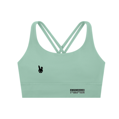 Strappy Criss-Cross Sports Bra - DARK LOGO