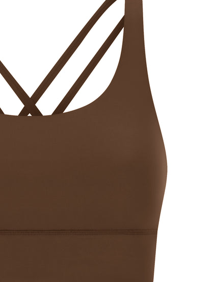 Strappy Criss-Cross Sports Bra - DARK LOGO