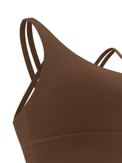 Strappy Criss-Cross Sports Bra - DARK LOGO