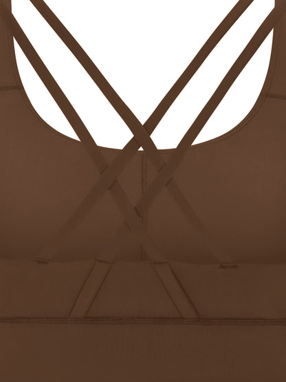 Strappy Criss-Cross Sports Bra - LIGHT LOGO