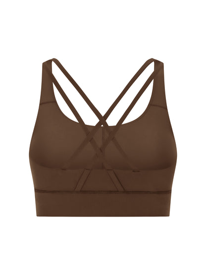 Strappy Criss-Cross Sports Bra - LIGHT LOGO