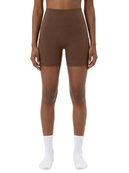 Women's High-Waisted Pocket Biker Shorts - DARK LOGO